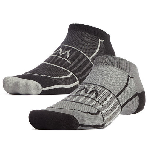 Vaporactive Performance No-Show Socks - 2 Pack | Black / Charcoal