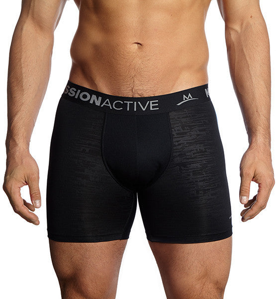 MISSION Boxer Briefs 5” Performance Heat Release Tech Keeps You Dry, Cool,  & Comfortable- 2 Pack (Black/Black, Small) at  Men's Clothing store